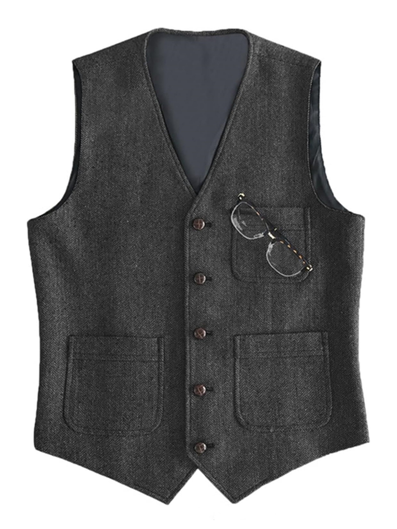 Formal Vest Waistcoat - Traje formal para hombre, cuello en