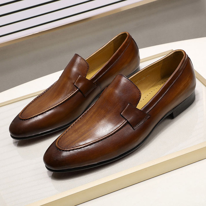 Men Formal Wear Brown - Mocasines para hombre de estilo otoño