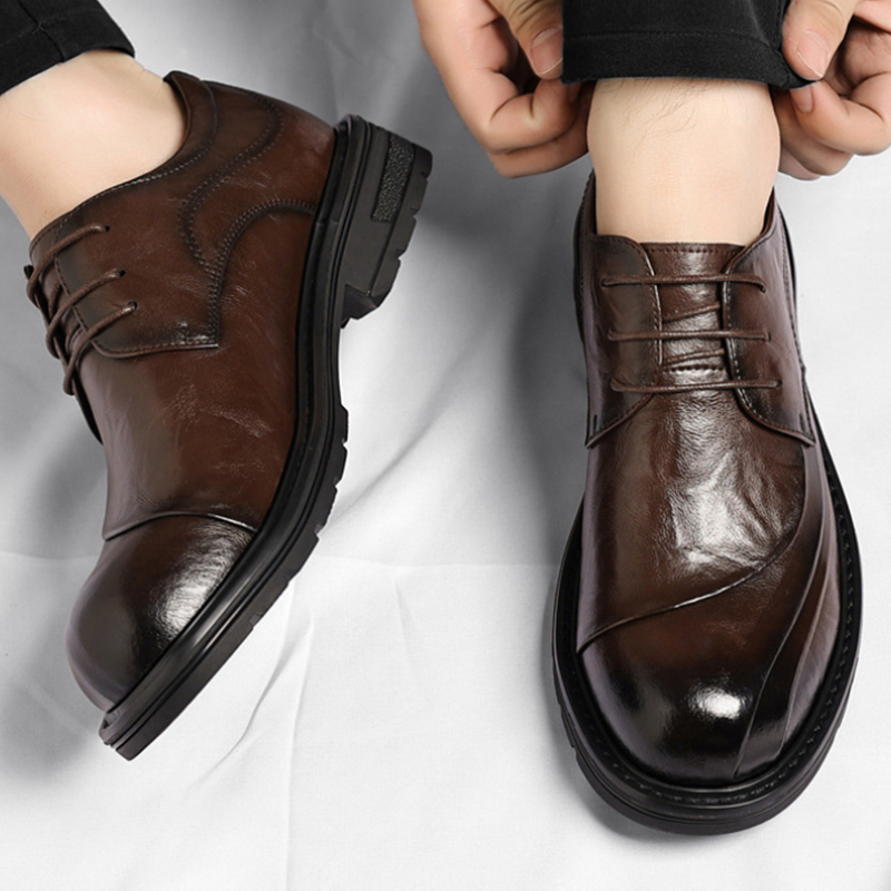 Men Formal Wear Brown - Zapatos de Vestir Formales de Cuero