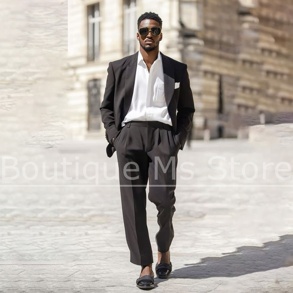 Men Formal Wear Brown - Traje de Hombre Marrón Oscuro de
