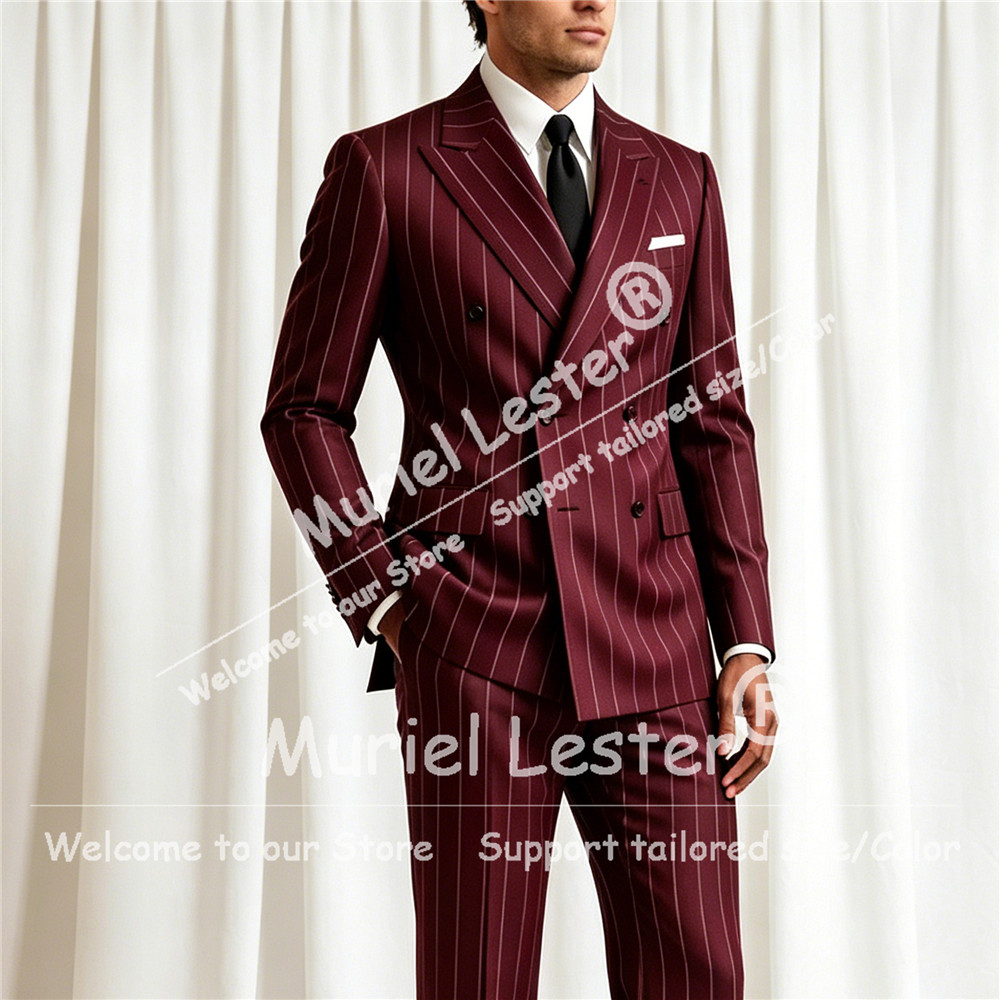 Men'S Formal Wear Attire - Elegante Traje de Rayas para Hombre,