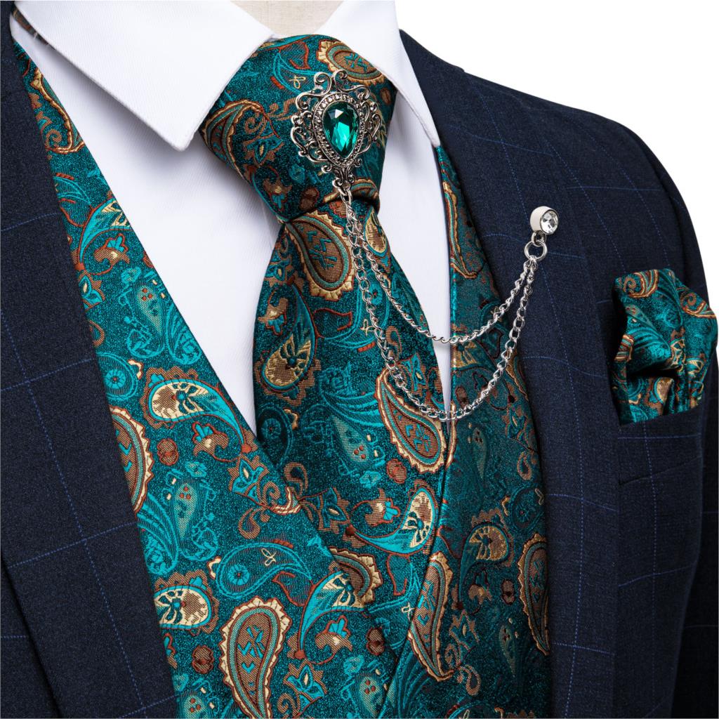 Formal Vest Waistcoat - Nuevo Conjunto de Chaleco Formal Verde