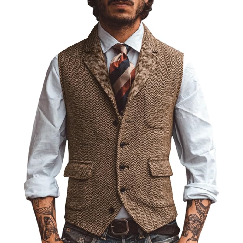 Formal Vest Waistcoat - Nuevo Chaleco de Traje para Hombre