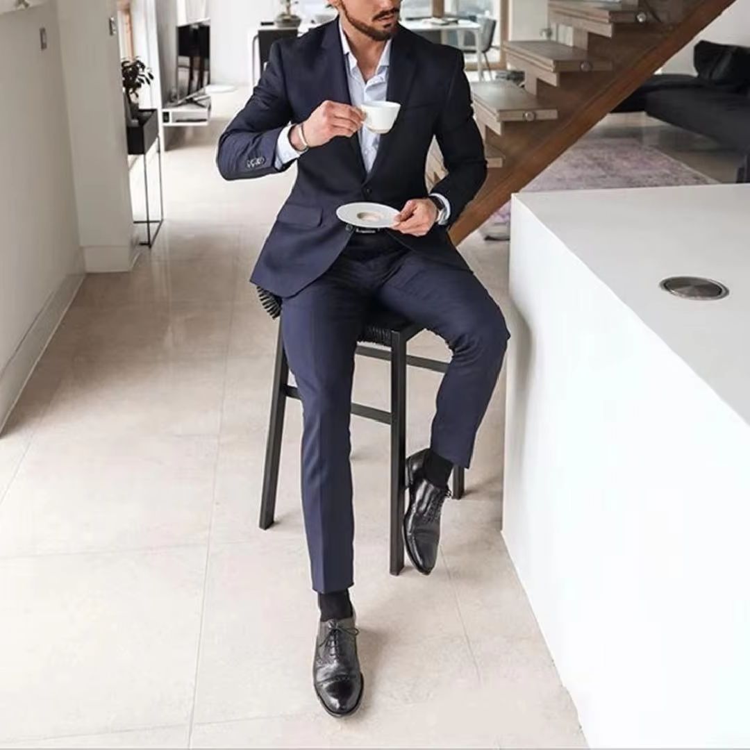 Men'S Formal Wear Not Suit - Traje de Esmoquin Azul Marino de