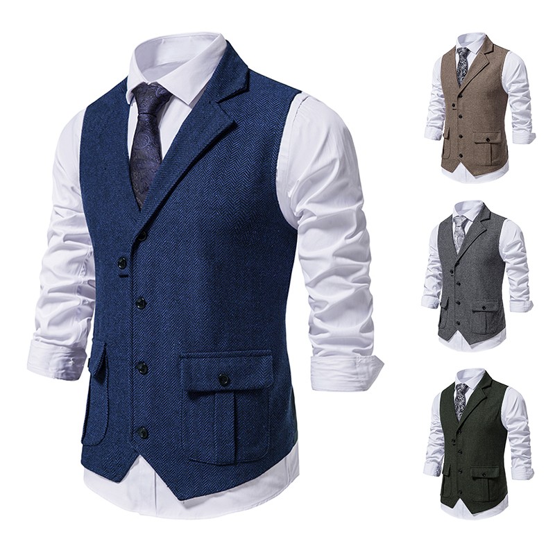 Formal Vest Waistcoat - Chaleco de traje para hombre, chaleco