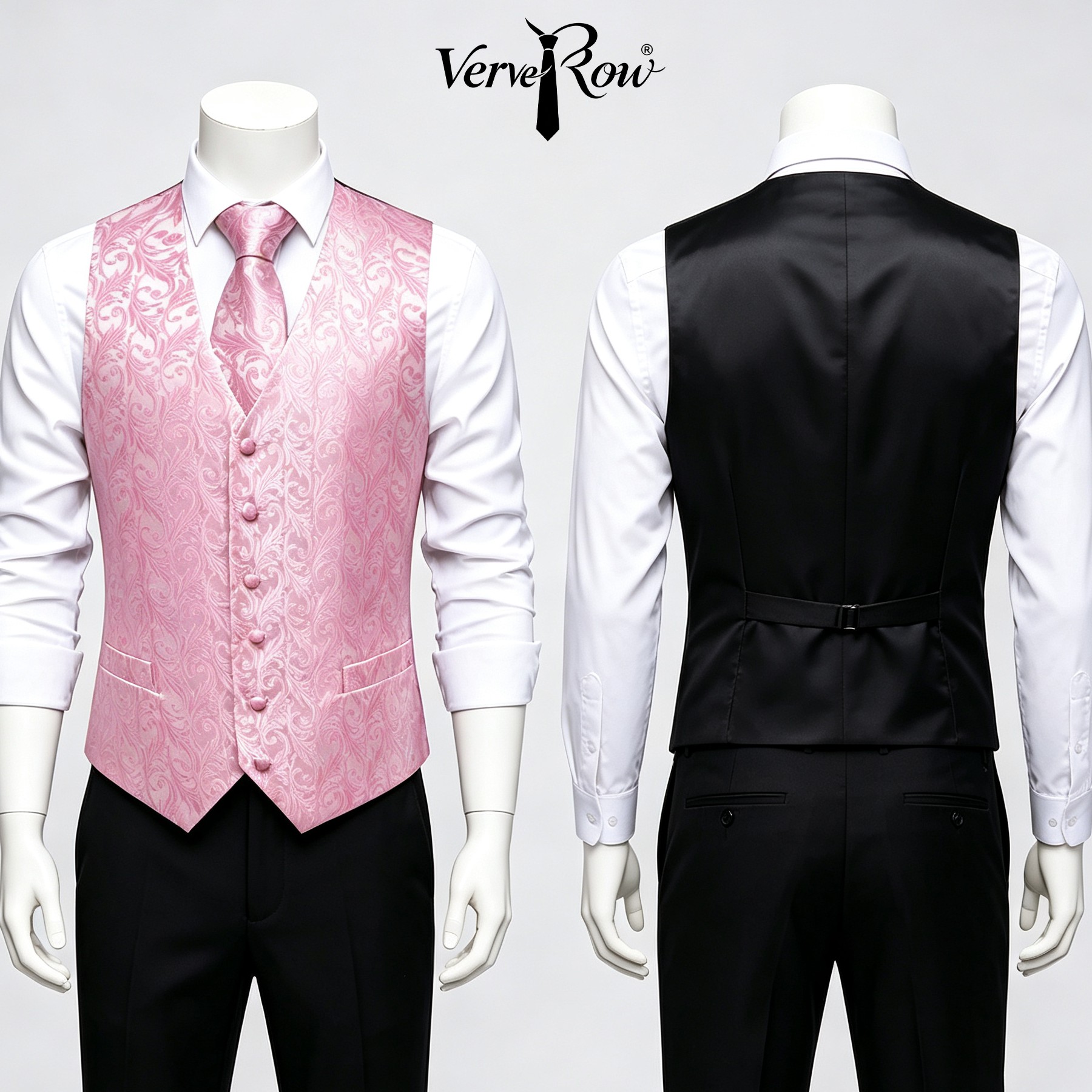 Men'S Formal Wear Accessories - Corbata rosa para hombre, pañuelo de