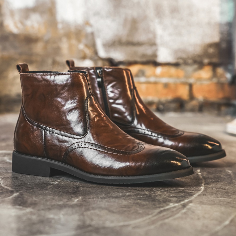 Formal Upper Wear Men - Botas Chelsea Brogue para hombre con