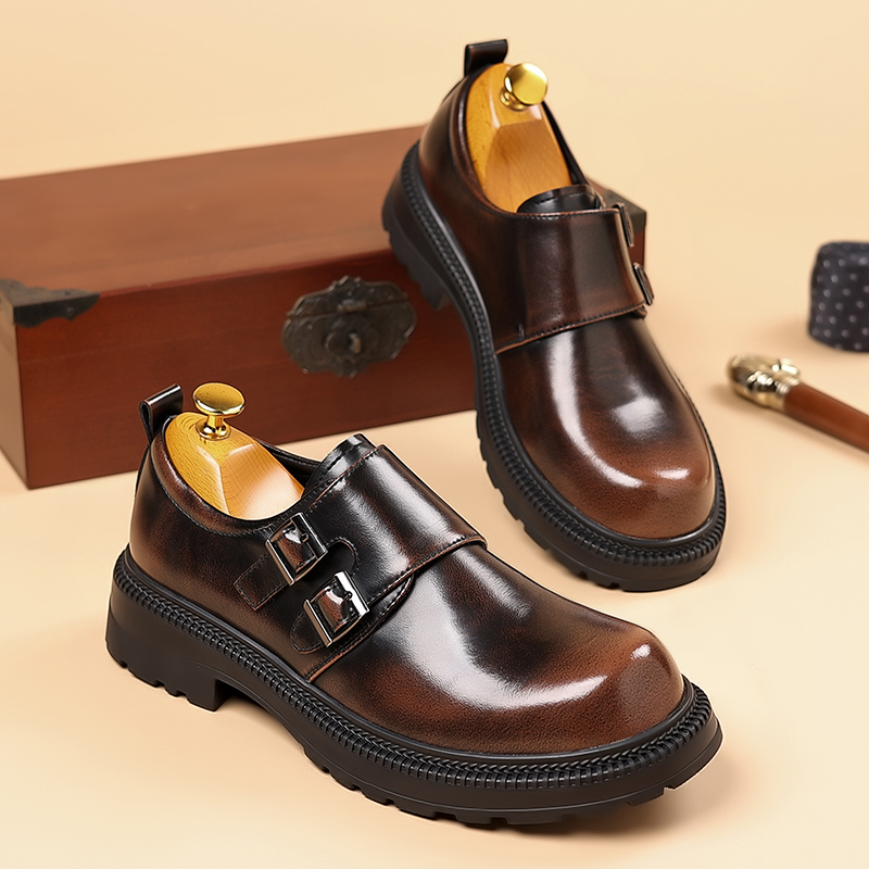 Zapatos informales de cuero ma - Men Formal Wear Brown reseña y precio