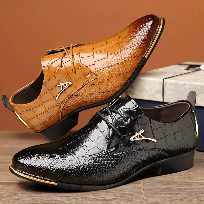 Zapatos de cuero PU a la moda  - Men Formal Wear Brown reseña y precio