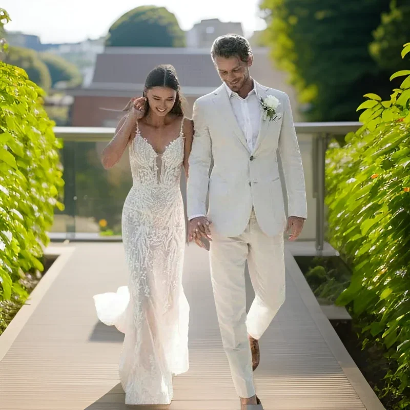Esmoquin de boda de lino para  - Men'S Formal Wear Attire reseña y precio