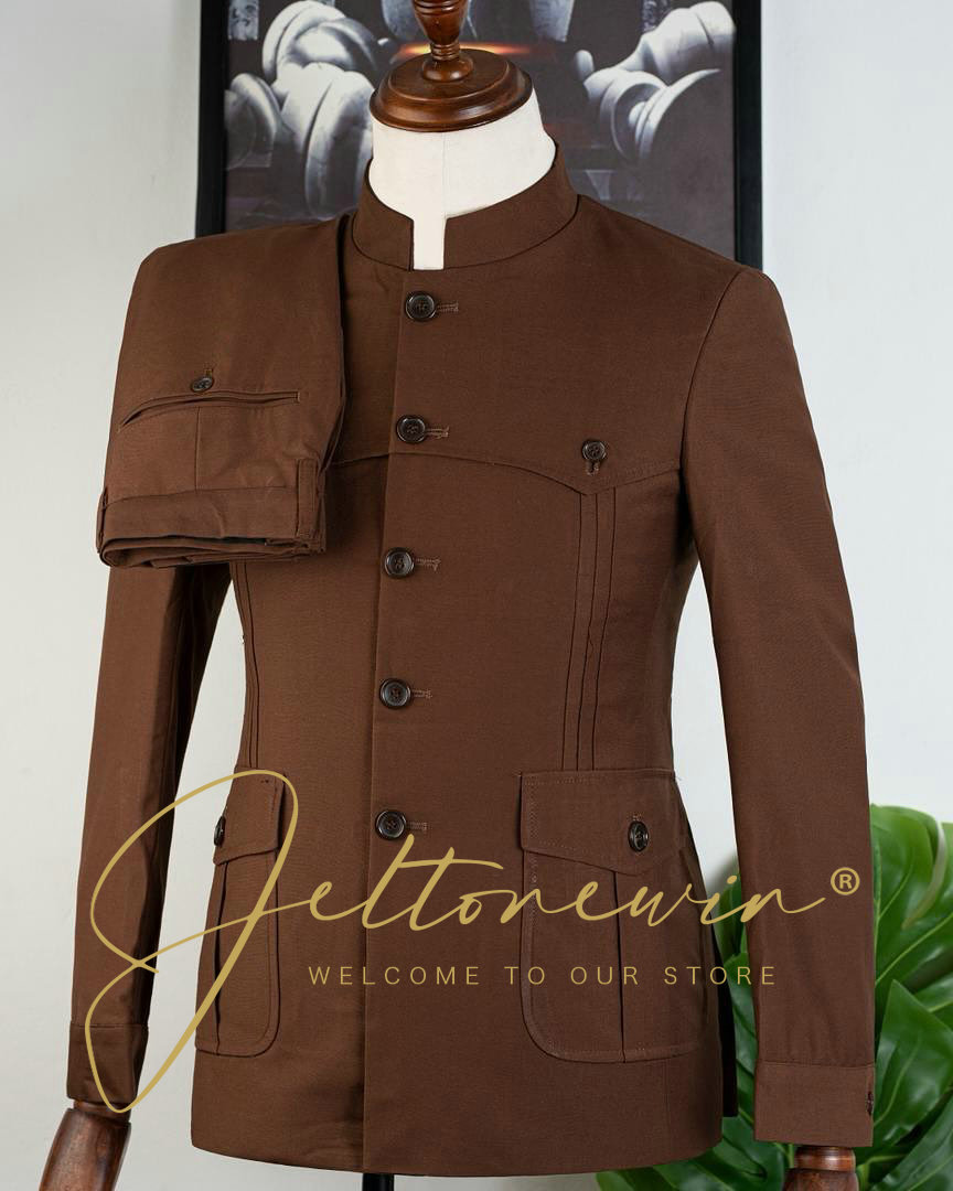 Traje de dos piezas marrón par - Men Formal Wear Brown reseña y precio