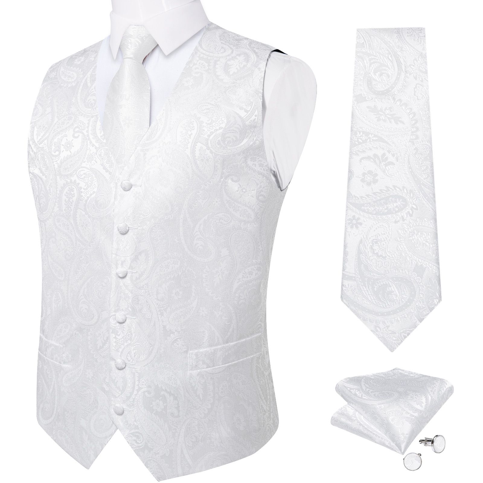 Chaleco de boda blanco puro pa - Formal Vest Waistcoat reseña y precio
