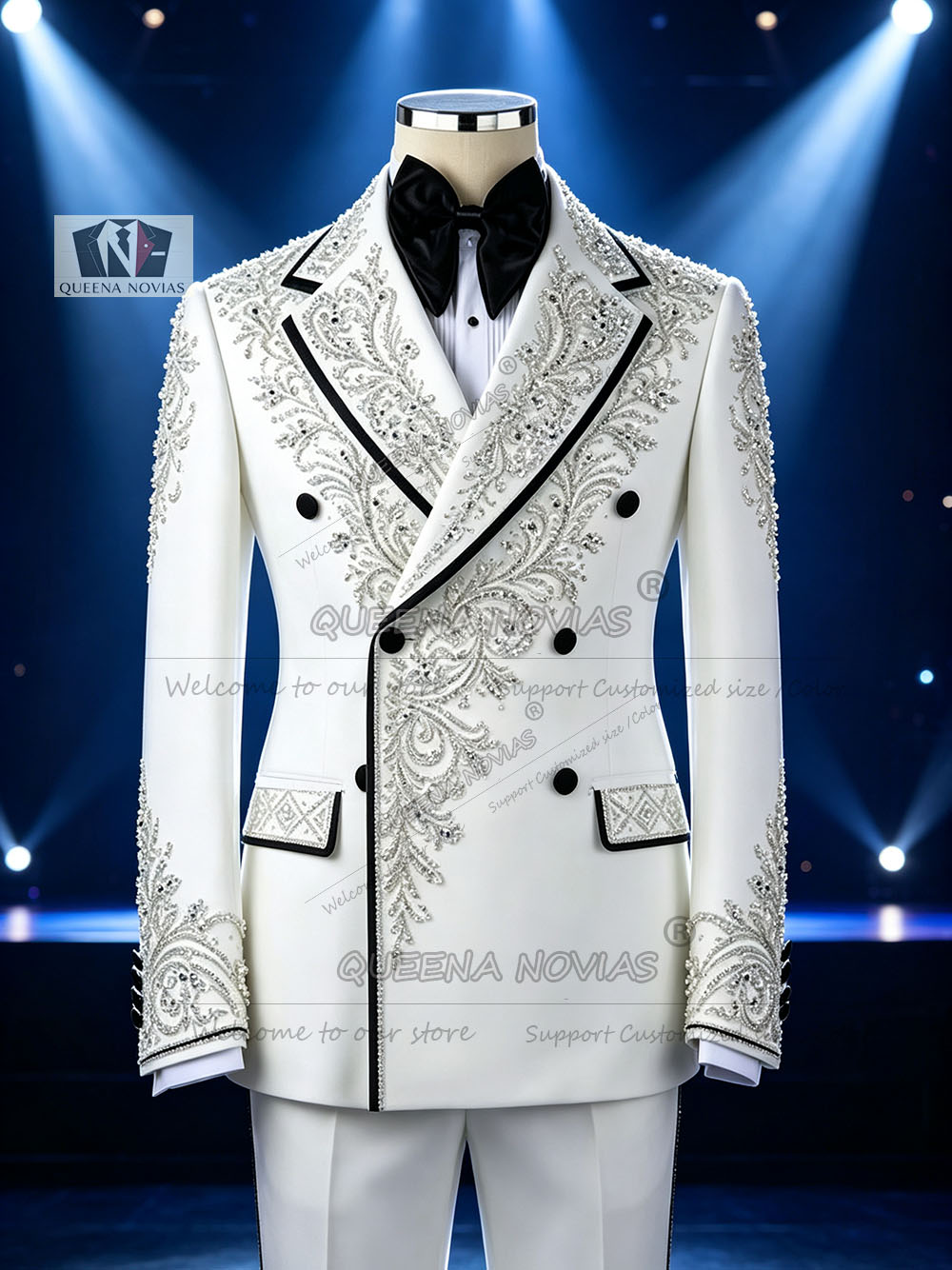 Trajes de Lujo con Cuentas Pla - Men Formal Wear Jacket reseña y precio