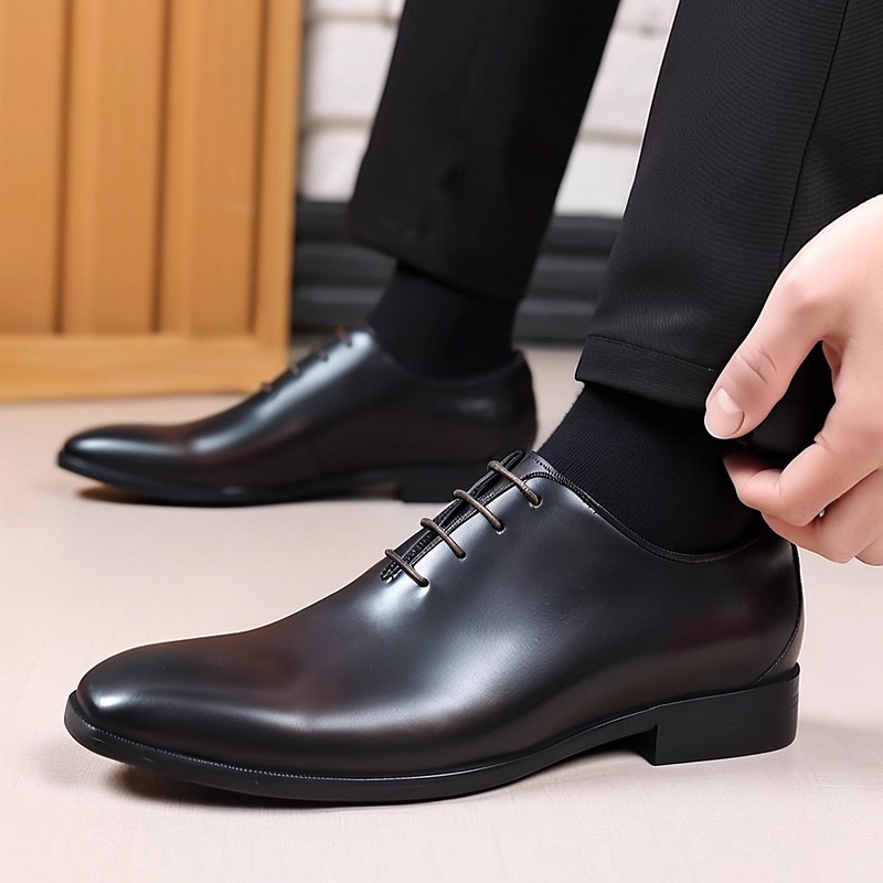 Zapatos Oxford de cuero genuin - Men Formal Wear Brown reseña y precio