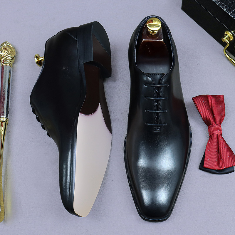 Zapatos Oxford de cuero genuin - Men Formal Wear Brown reseña y precio